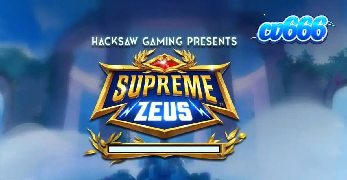 Supreme Zeus slot machine display with divine lightning effects